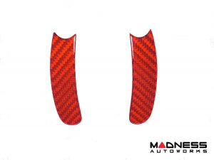 FIAT 500 ABARTH Paddle Shifter Trim Kit - Carbon Fiber - Red Candy